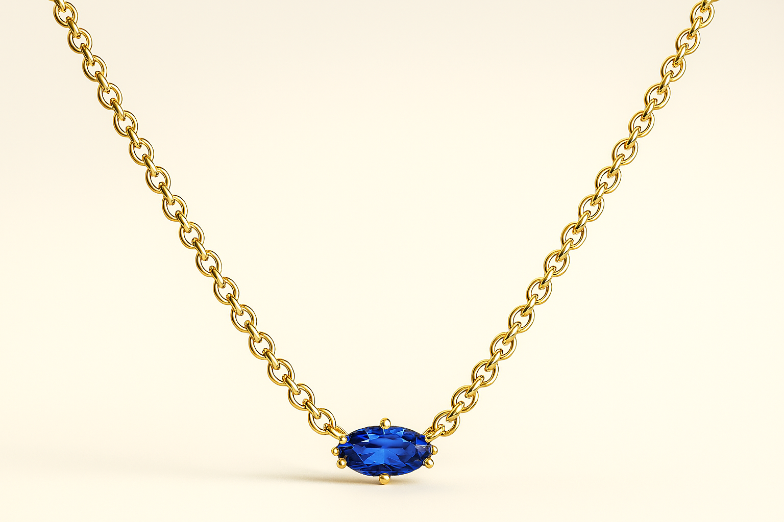 Marquise Sapphire Necklace-Necklaces-Anushka Jain Jewellery