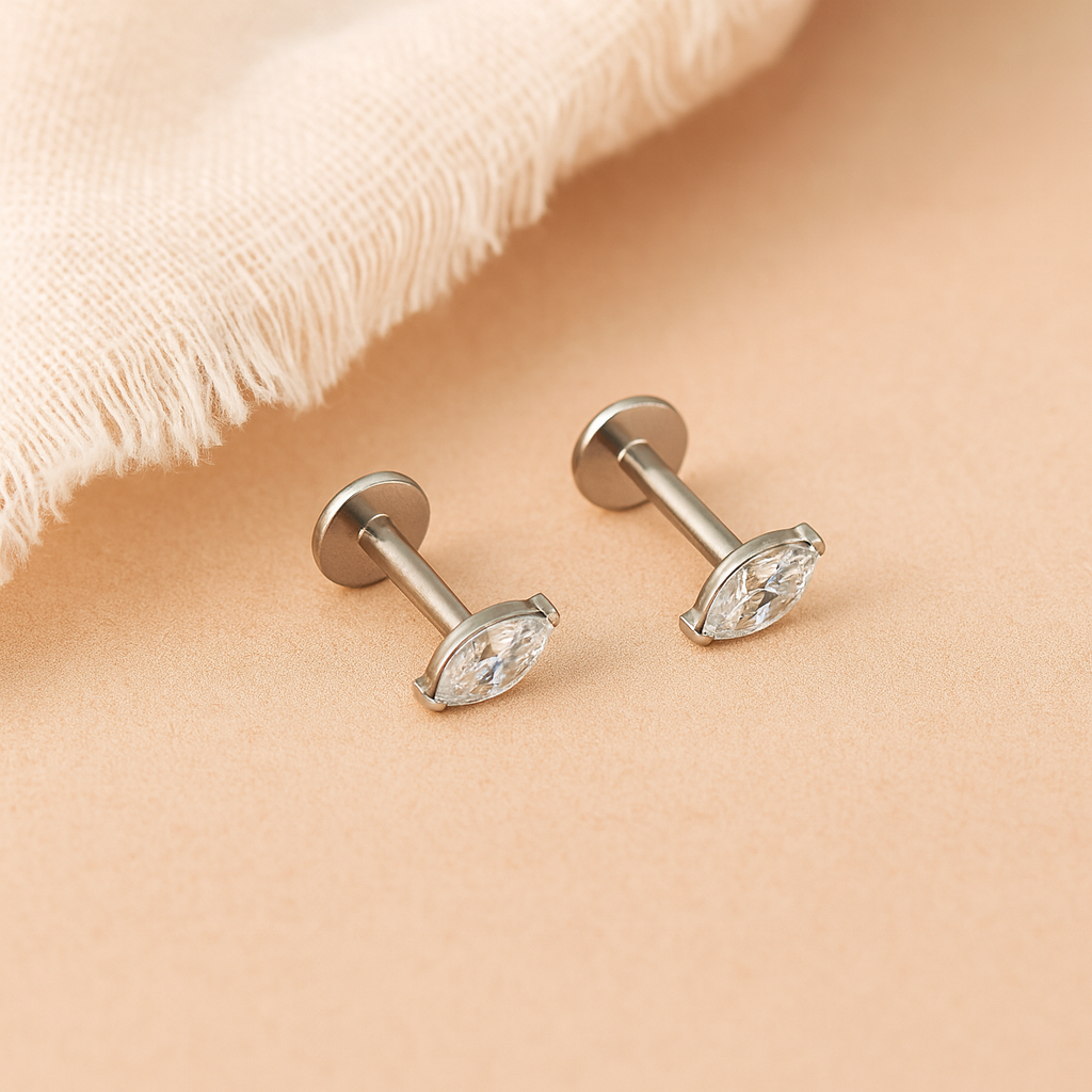 Marquise Studs-Studs-Silver-Anushka Jain Jewellery