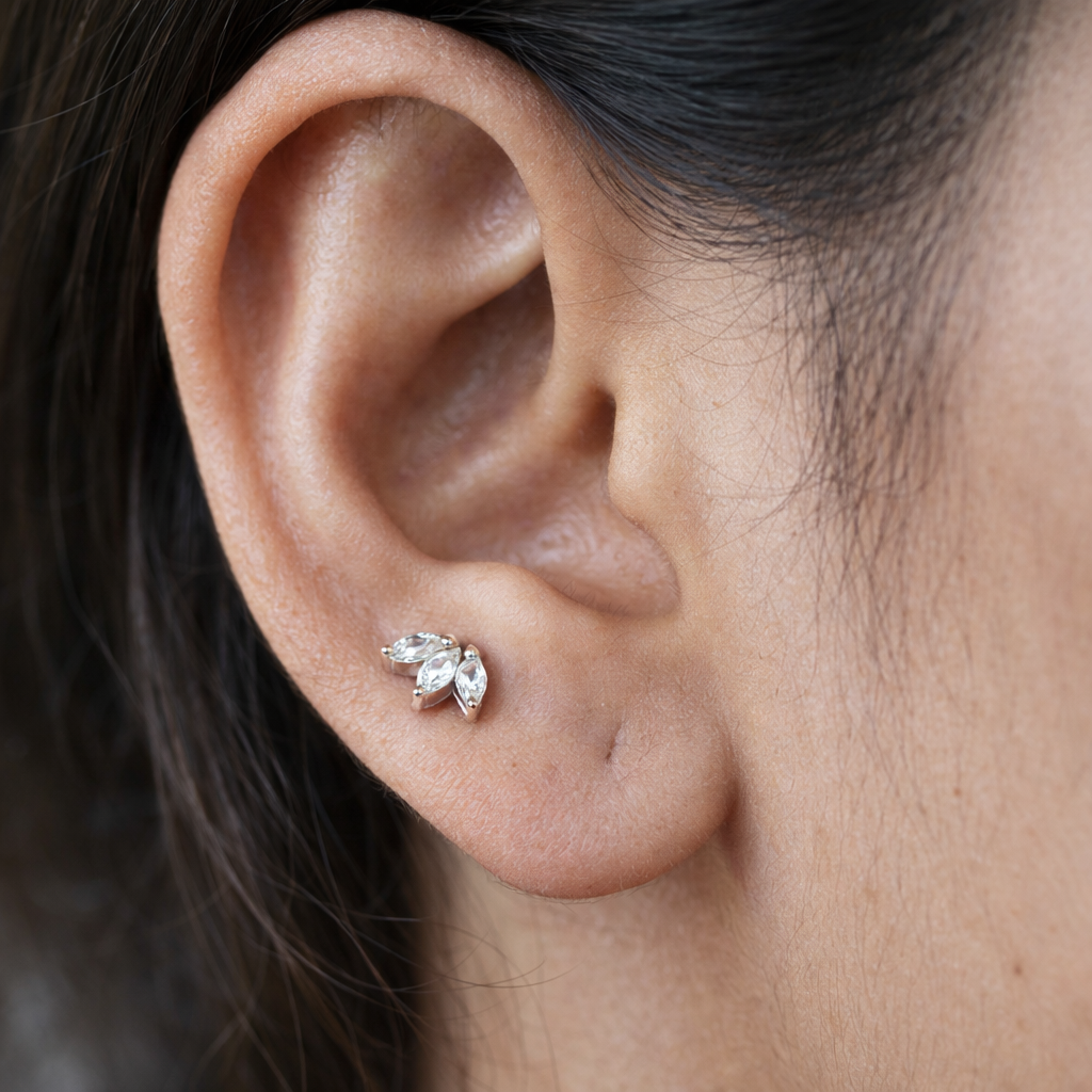 Marquise Triple Studs-Anushka Jain Jewellery