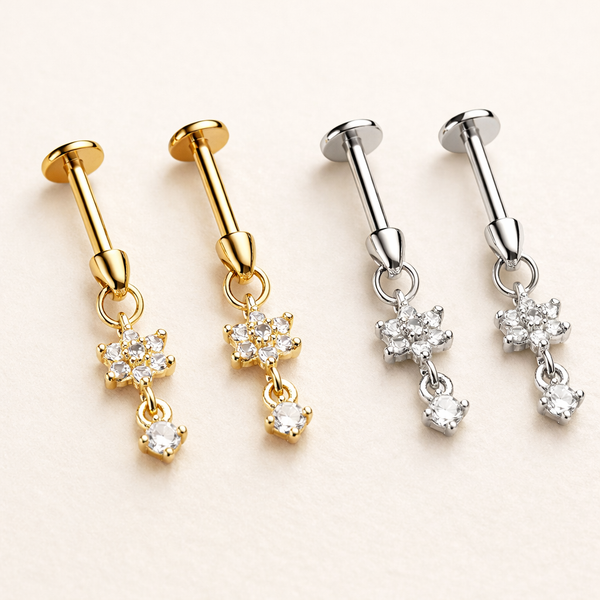 Micro Drop Hanging Studs-Anushka Jain Jewellery