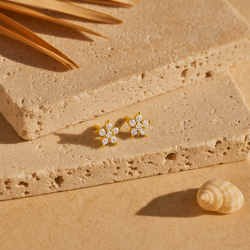 Micro Star Studs-Studs-Gold Vermeil-Anushka Jain Jewellery