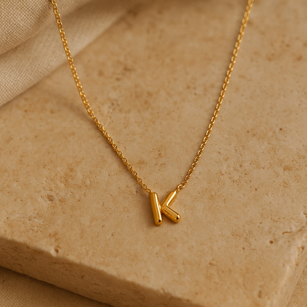 Mini Bubble Initial Necklace-Anushka Jain Jewellery
