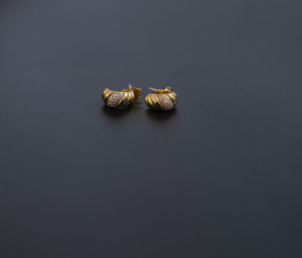 Mini CZ Braided Hoops Earring-Hoops-Anushka Jain Jewellery