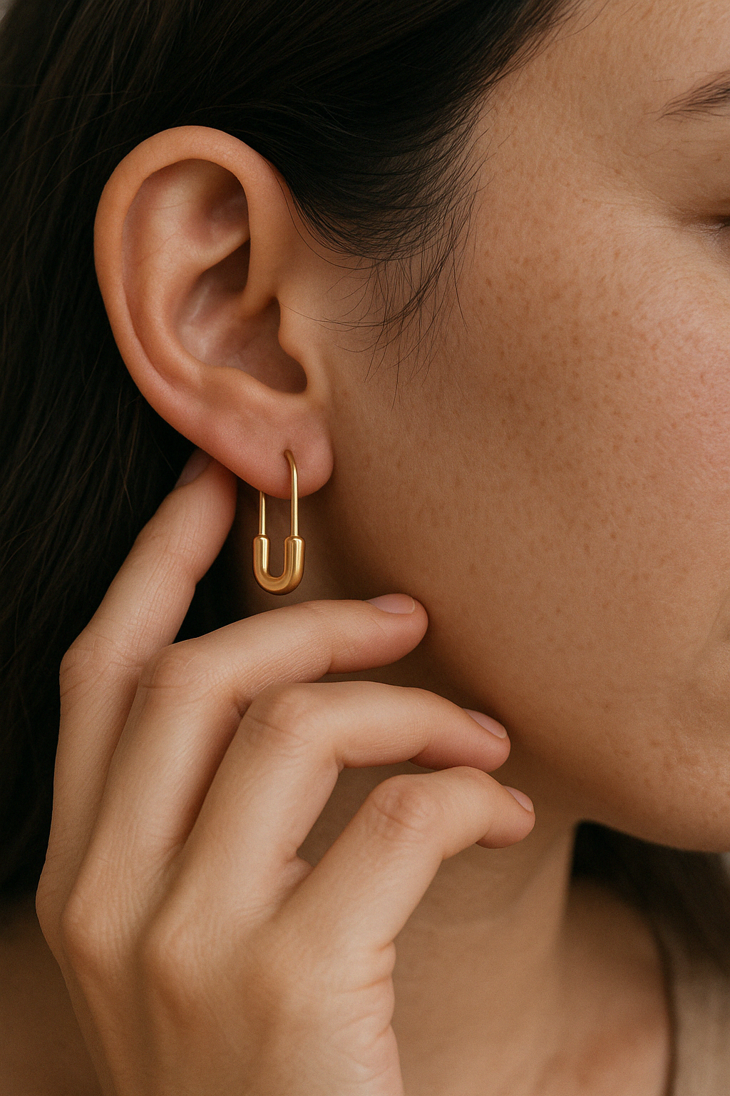 Mini Safety Pin Earrings-Earrings-Anushka Jain Jewellery