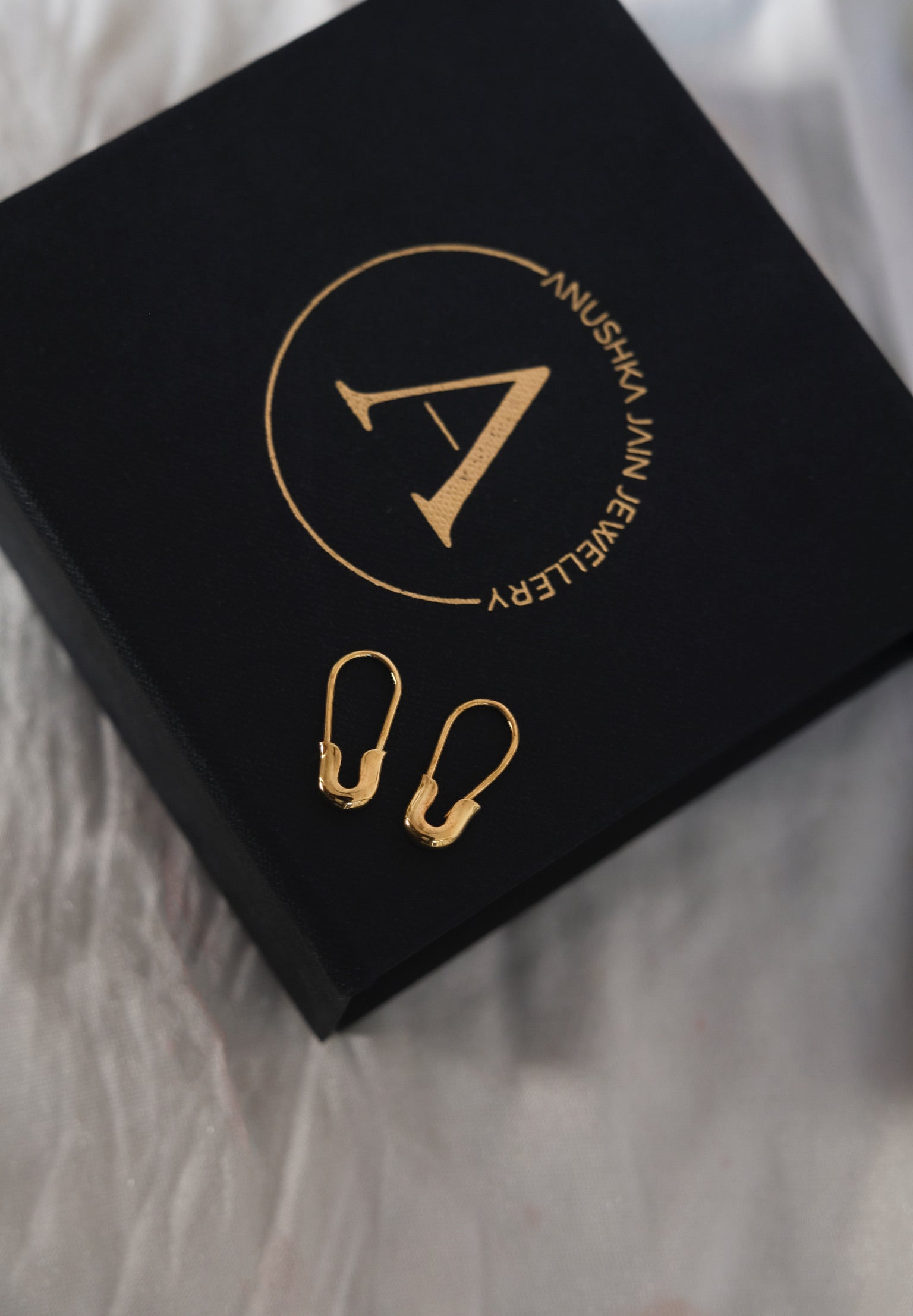 Mini Safety Pin Earrings-Earrings-Anushka Jain Jewellery