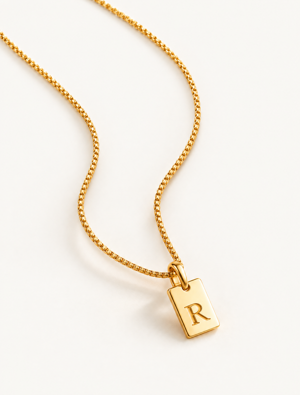 Mini Tag Initial Necklace