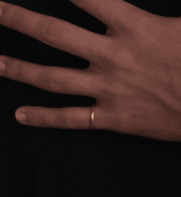 Minimal 2mm matte band ring crafted in 925 silver