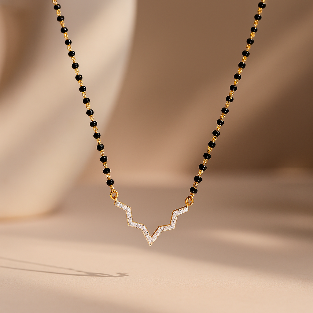 Minimal Diamond Mangalsutra-Anushka Jain Jewellery