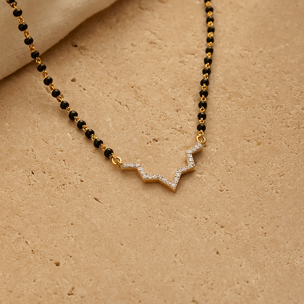 Minimal Diamond Mangalsutra-Anushka Jain Jewellery