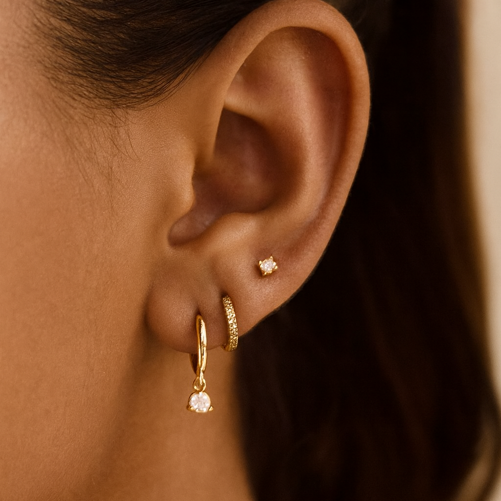 Minimal Sparkle Trio Set-Anushka Jain Jewellery