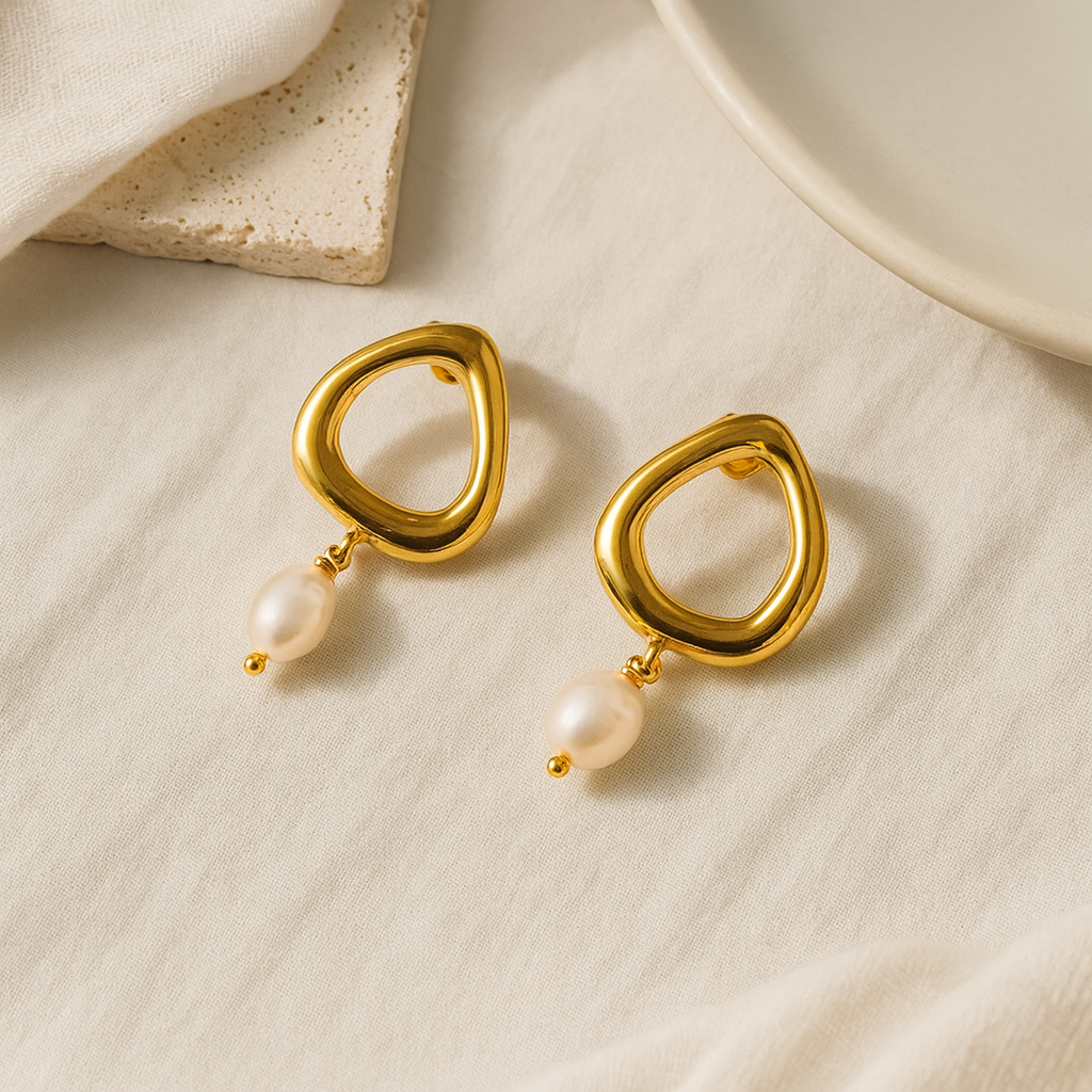 Molten Pearl Earrings-Anushka Jain Jewellery