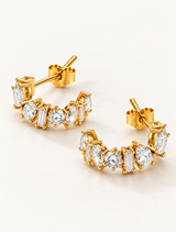 Multi Shape CZ Hoops Earring