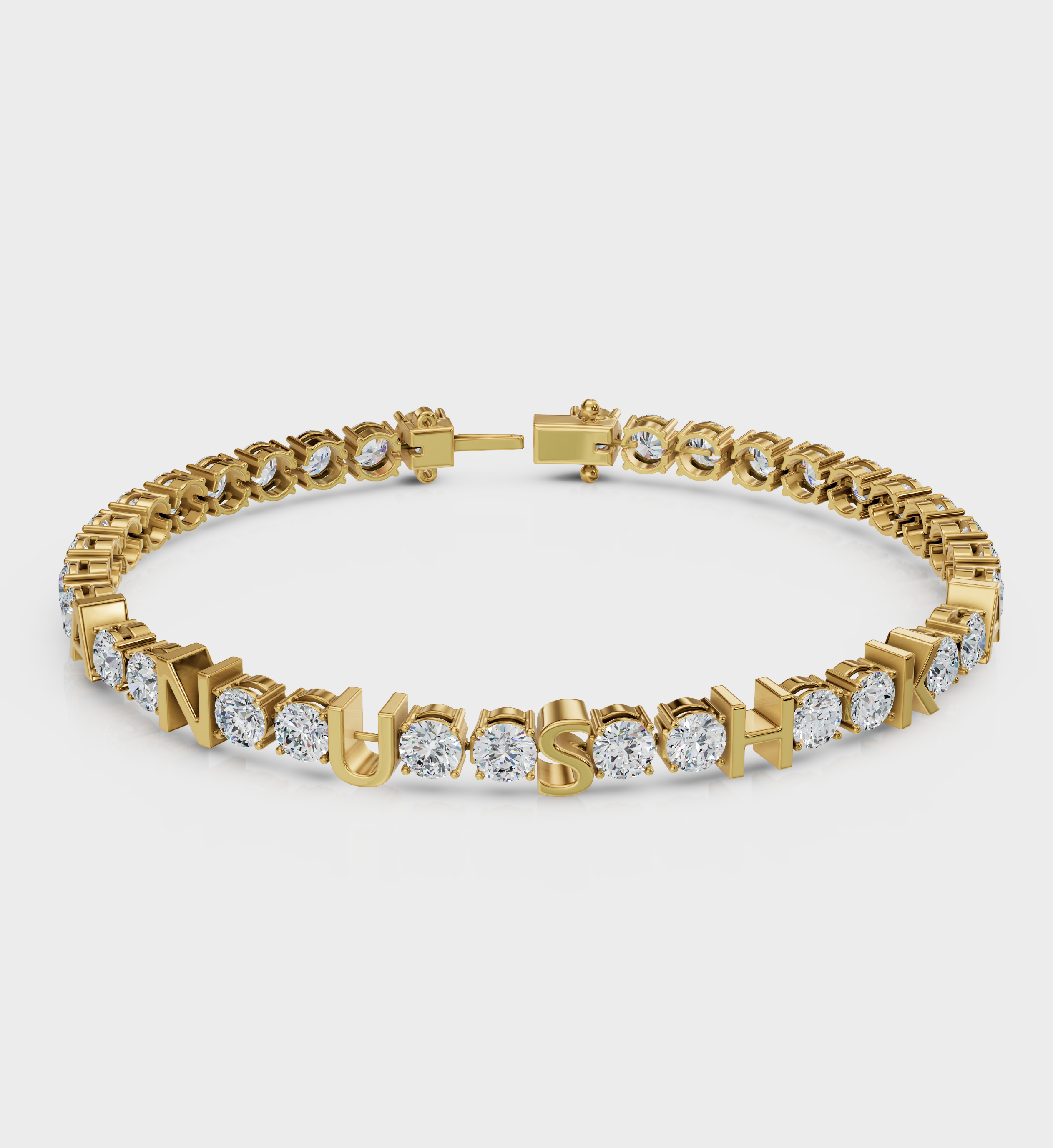 Name Diamond Tennis Bracelet-Bracelets-Anushka Jain Jewellery