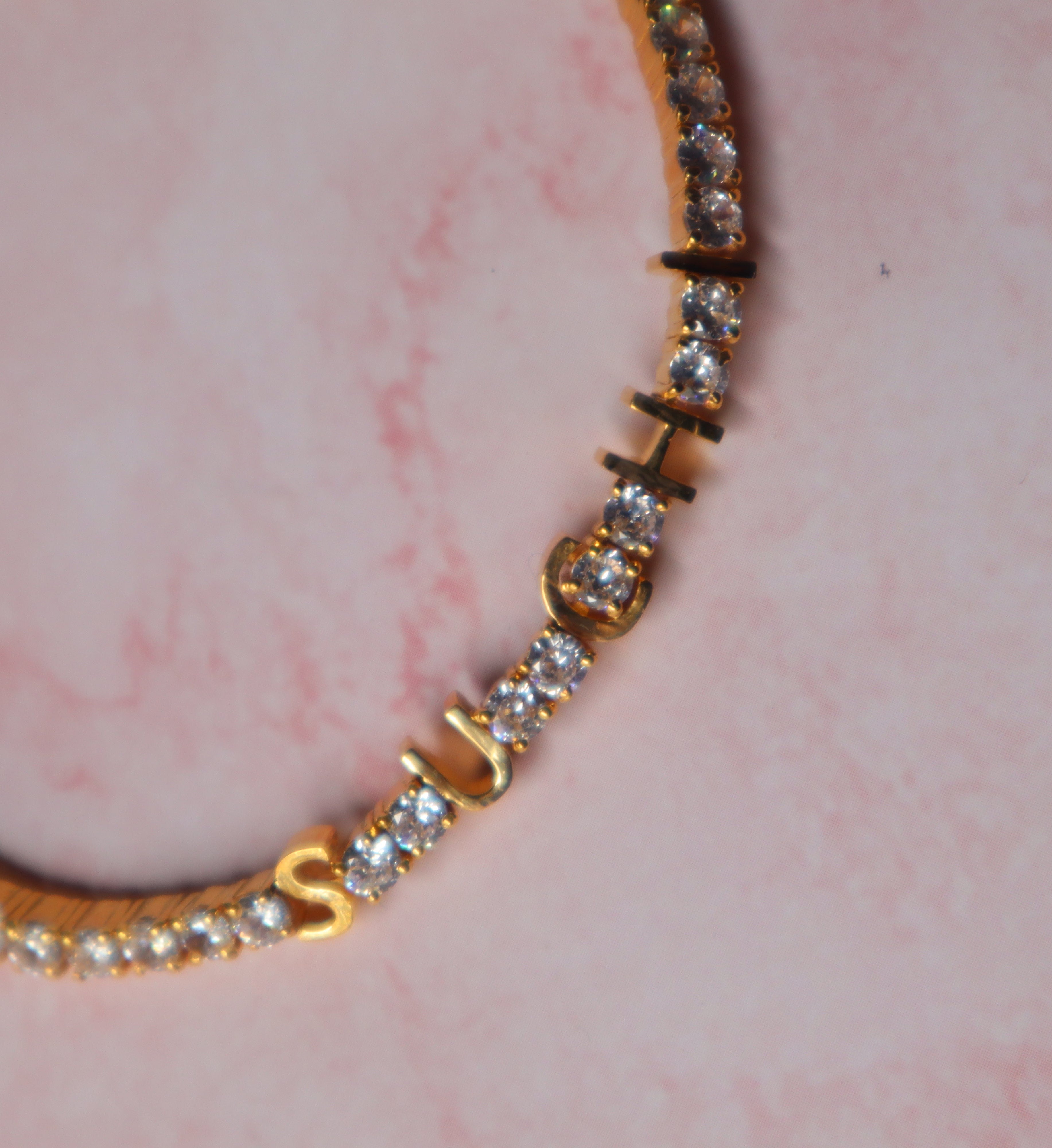 Name Diamond Tennis Bracelet-Bracelets-Anushka Jain Jewellery