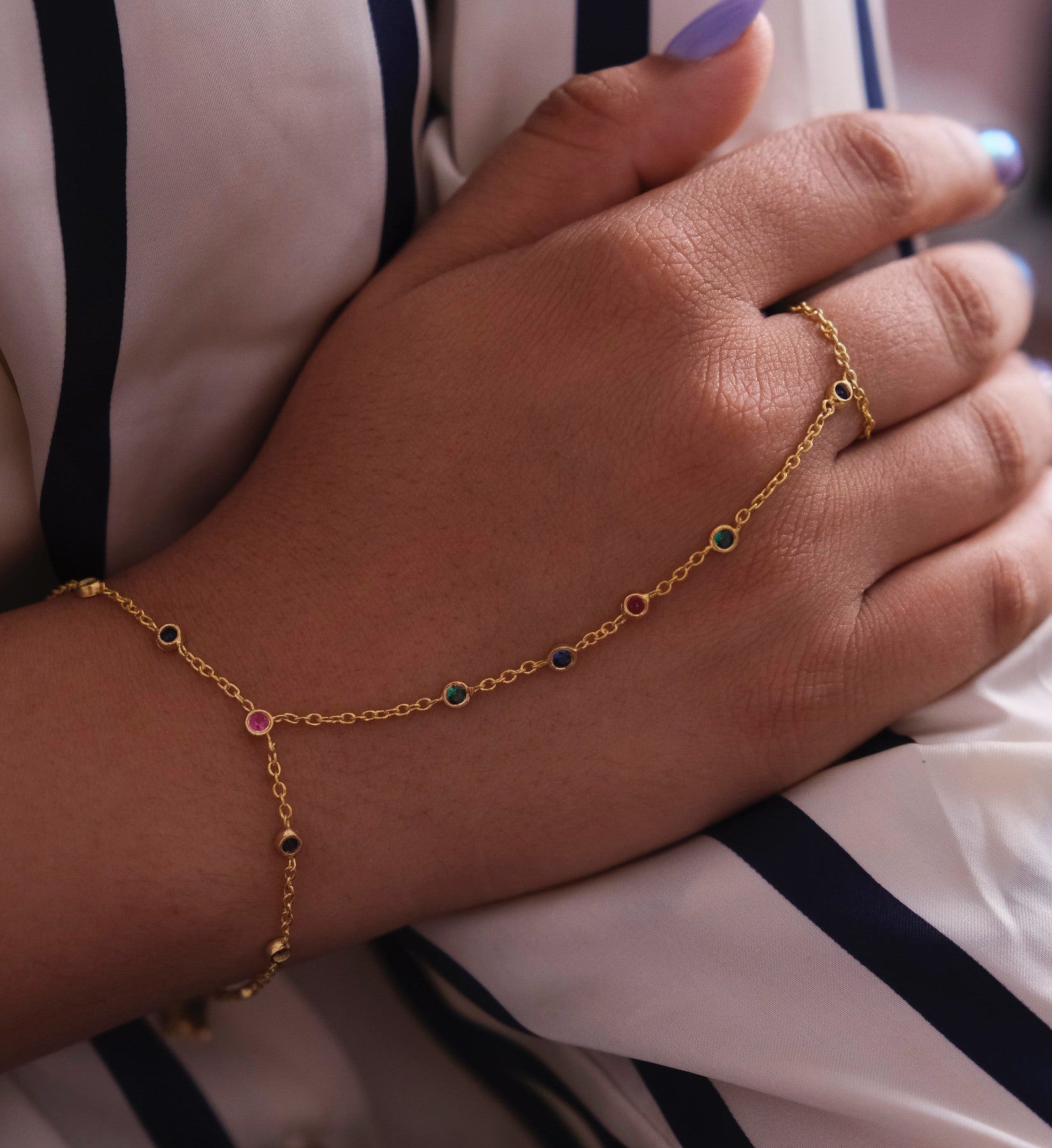 Navratan Hathfool-Bracelets-Anushka Jain Jewellery
