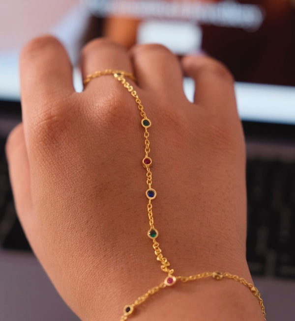Navratan Hathfool-Bracelets-Gold Vermeil-5-Anushka Jain Jewellery