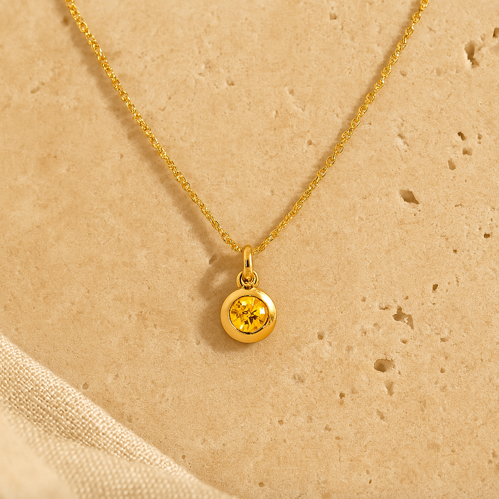 November Birthstone Necklace-Necklaces-Gold Vermeil-Anushka Jain Jewellery