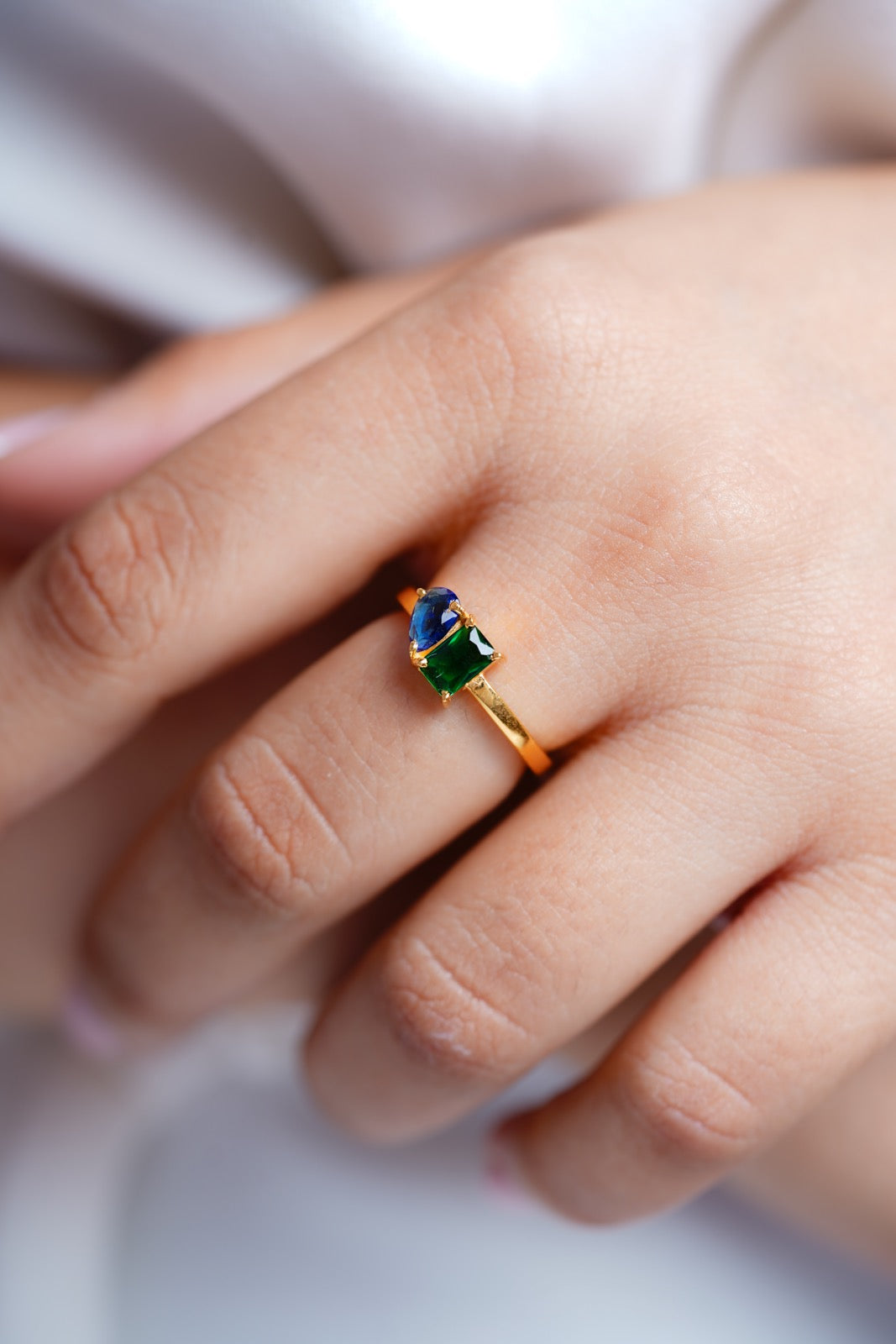 Ocean Emerald Ring-Rings-Anushka Jain Jewellery