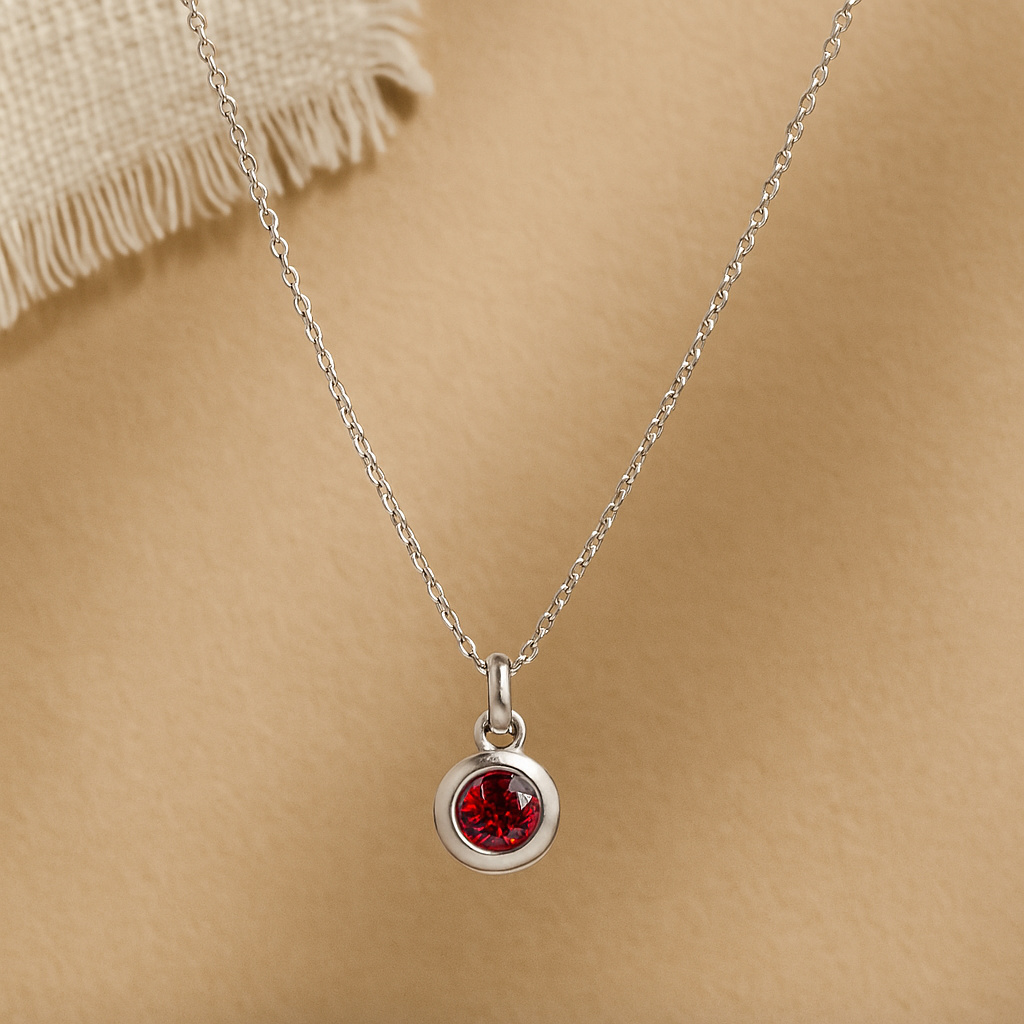 October Birthstone Necklace-Necklaces-Silver-Anushka Jain Jewellery