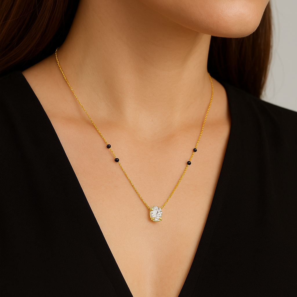 Oval Diamond Mangalsutra-Anushka Jain Jewellery