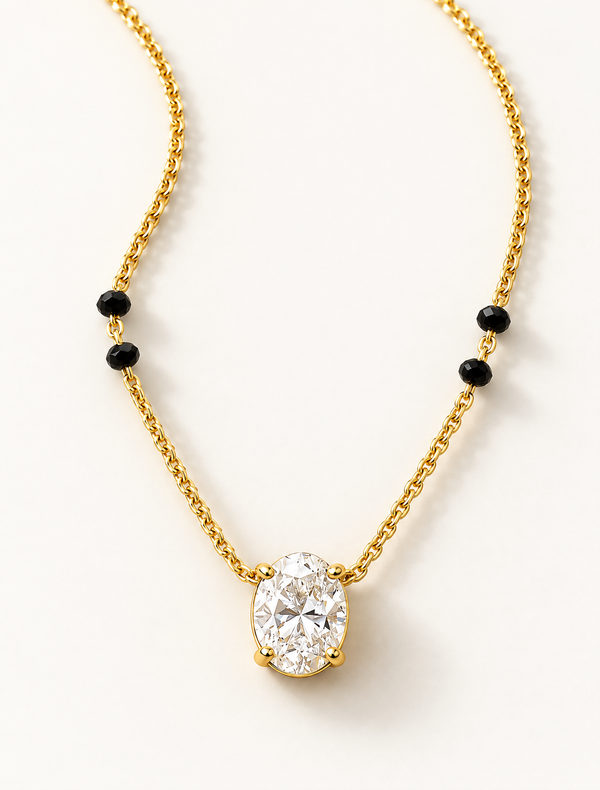 Oval Diamond Mangalsutra