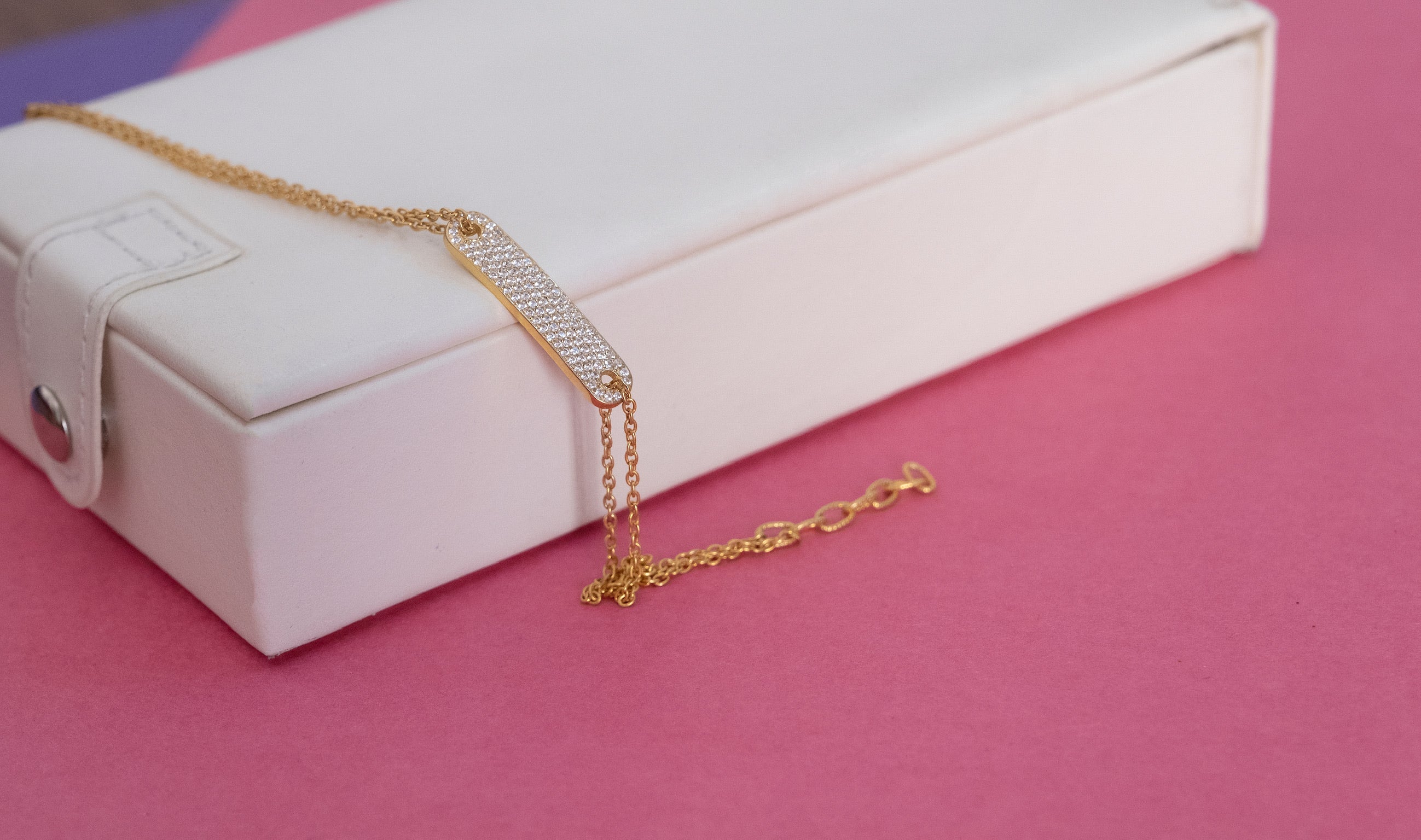 Pave Bar Chain Bracelet-Bracelets-Anushka Jain Jewellery