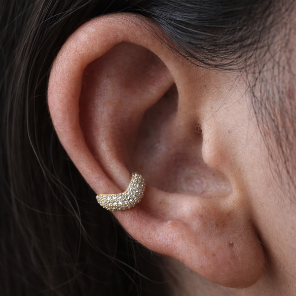 Pave Curved Ear Cuff-Ear Cuffs-Anushka Jain Jewellery