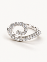 Pave Swirl Spiral Ring