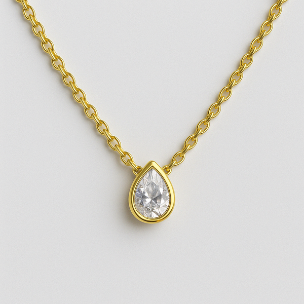 Pear Diamond Necklace-Pendants-Anushka Jain Jewellery