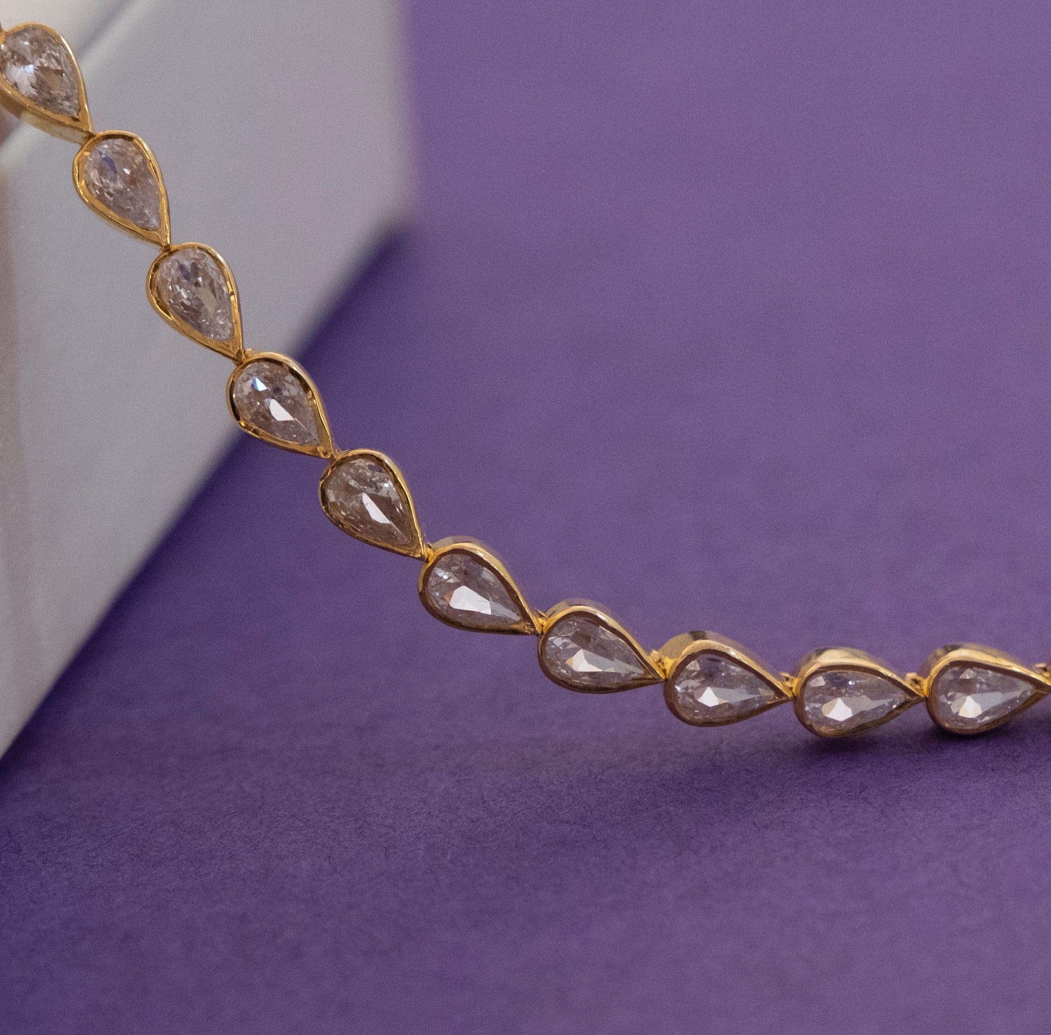 Pear Tennis Bracelet-Bracelets-Anushka Jain Jewellery