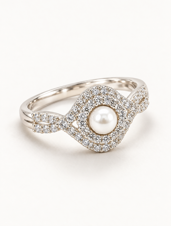Pearl Halo Ring