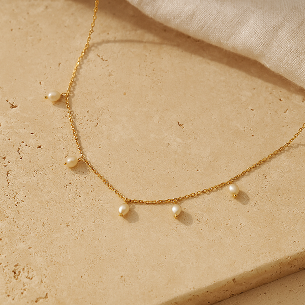 Pearl Tag Necklace-Pendants-Anushka Jain Jewellery