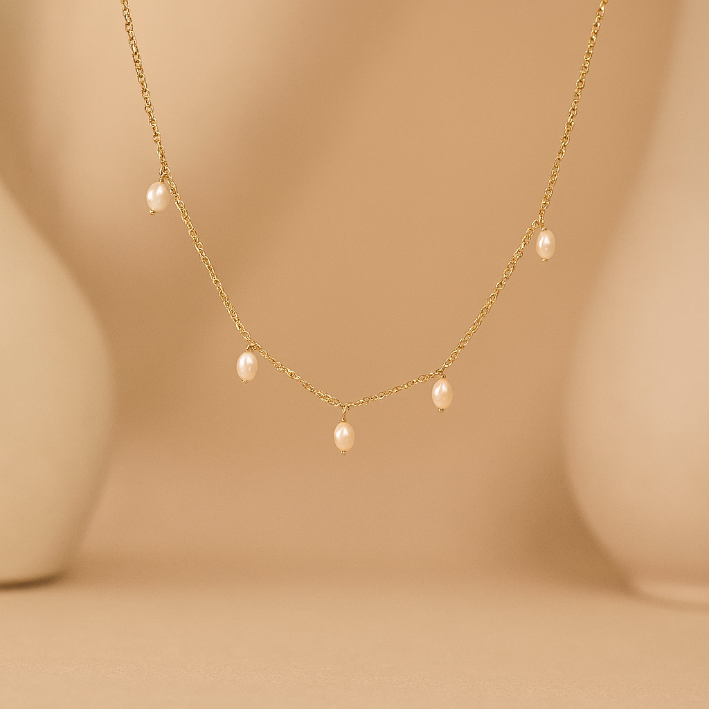 Pearl Tag Necklace-Pendants-Anushka Jain Jewellery