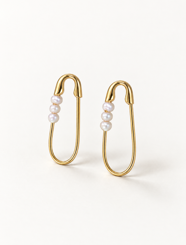 Perle Safety Pin Earrings