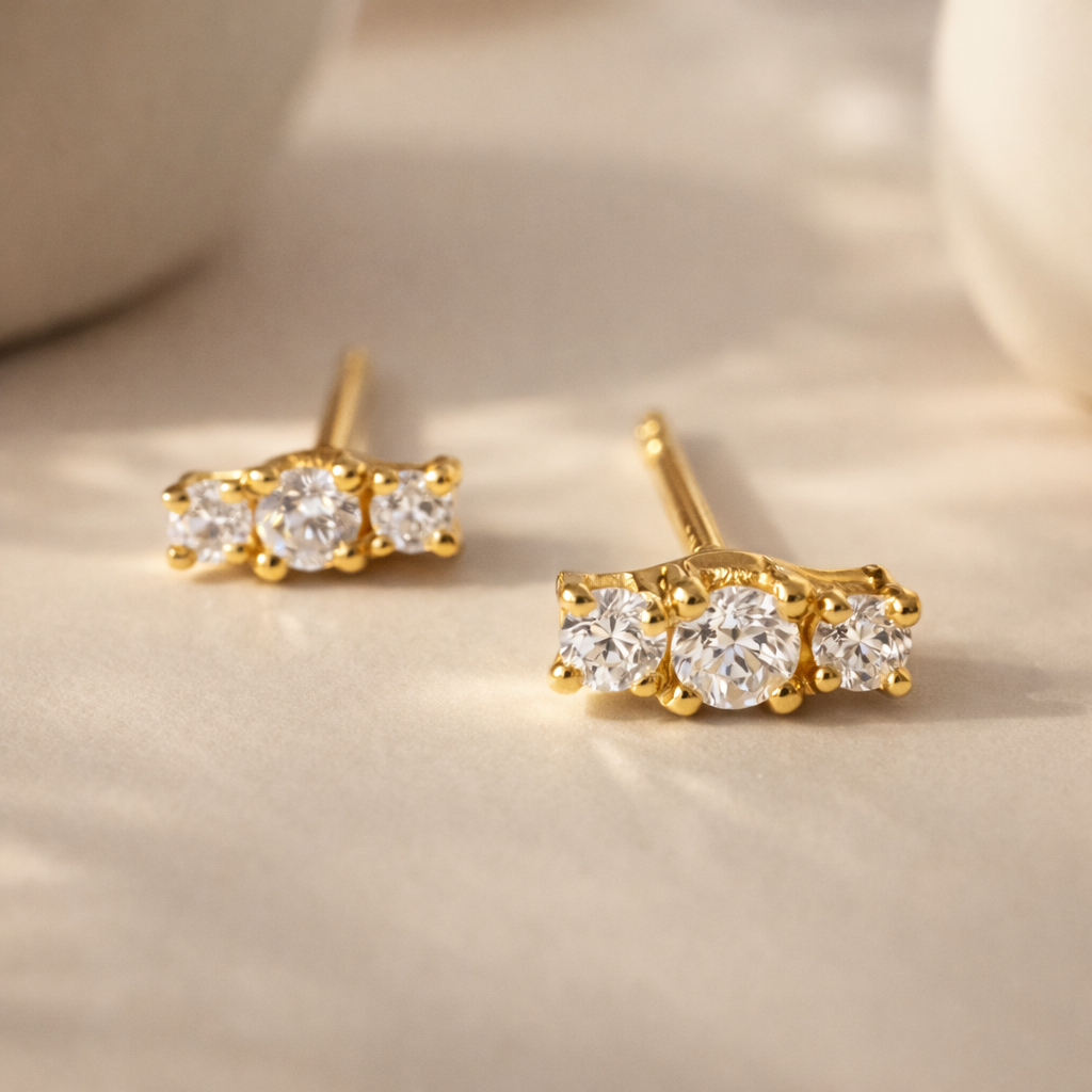 Petite Diamond Line Studs-Anushka Jain Jewellery