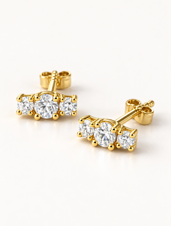 Petite Diamond Line Studs