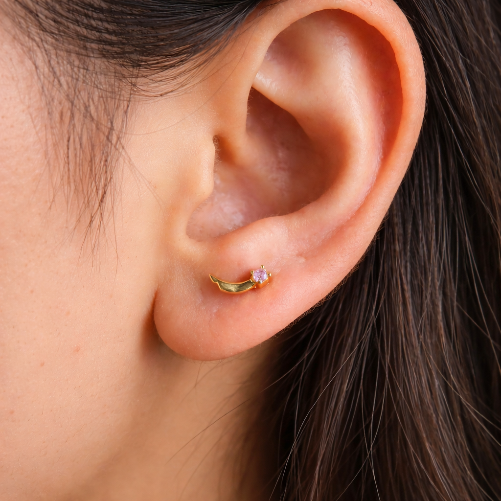 Pink Falling Studs-Anushka Jain Jewellery