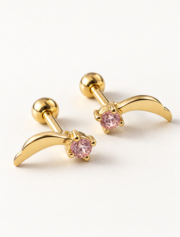 Pink Falling Studs
