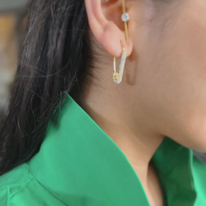 Masoom Minawala in Glam Safety Pin Earrings