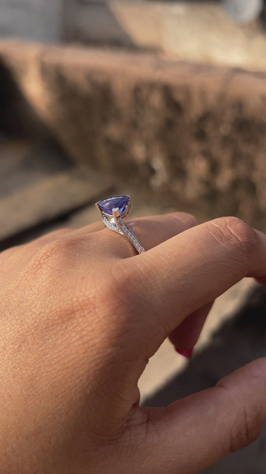 Tanzanite Promise Ring White Gold