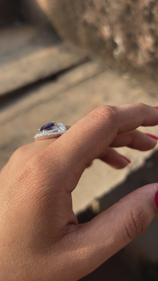 Tanzanite Statement Ring White Gold