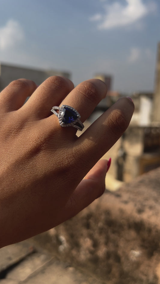 Tanzanite Wedding Band White Gold