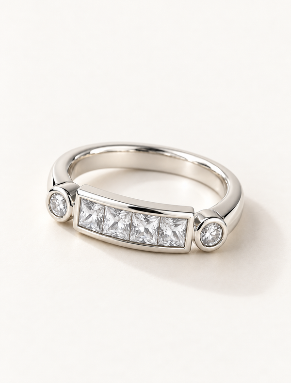 Princess Cut Bar Ring