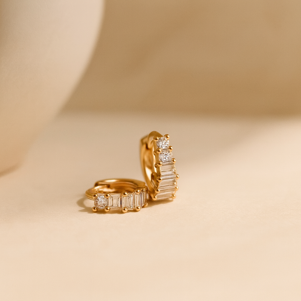 Princess Diamond Huggie-Anushka Jain Jewellery