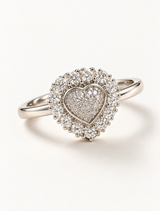 Radiant Heart Halo Ring