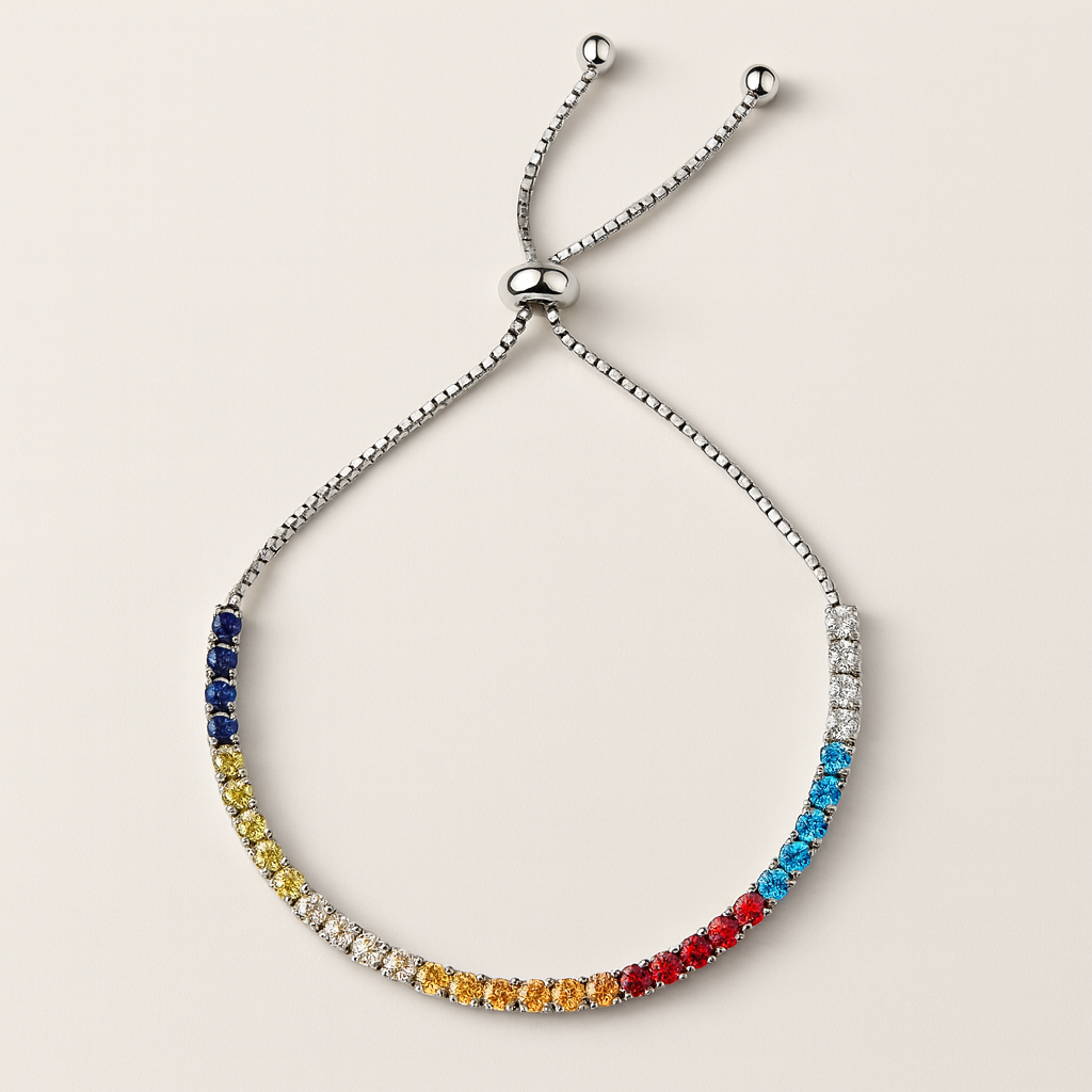 Rainbow Tennis Bracelet-Bracelets-Anushka Jain Jewellery