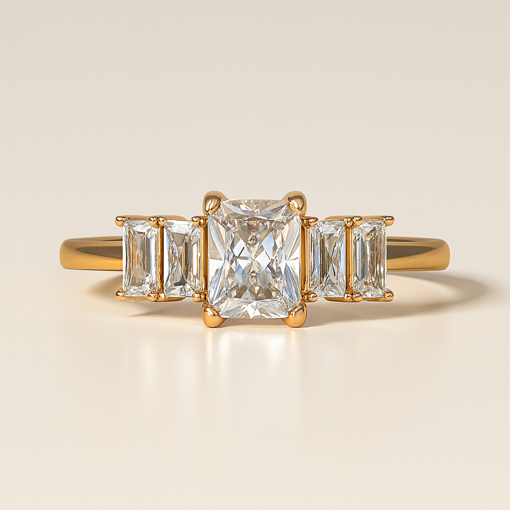 Rectangle Diamond Line Ring-Anushka Jain Jewellery