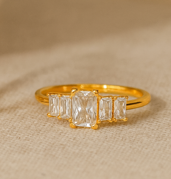 Rectangle Diamond Line Ring-Anushka Jain Jewellery
