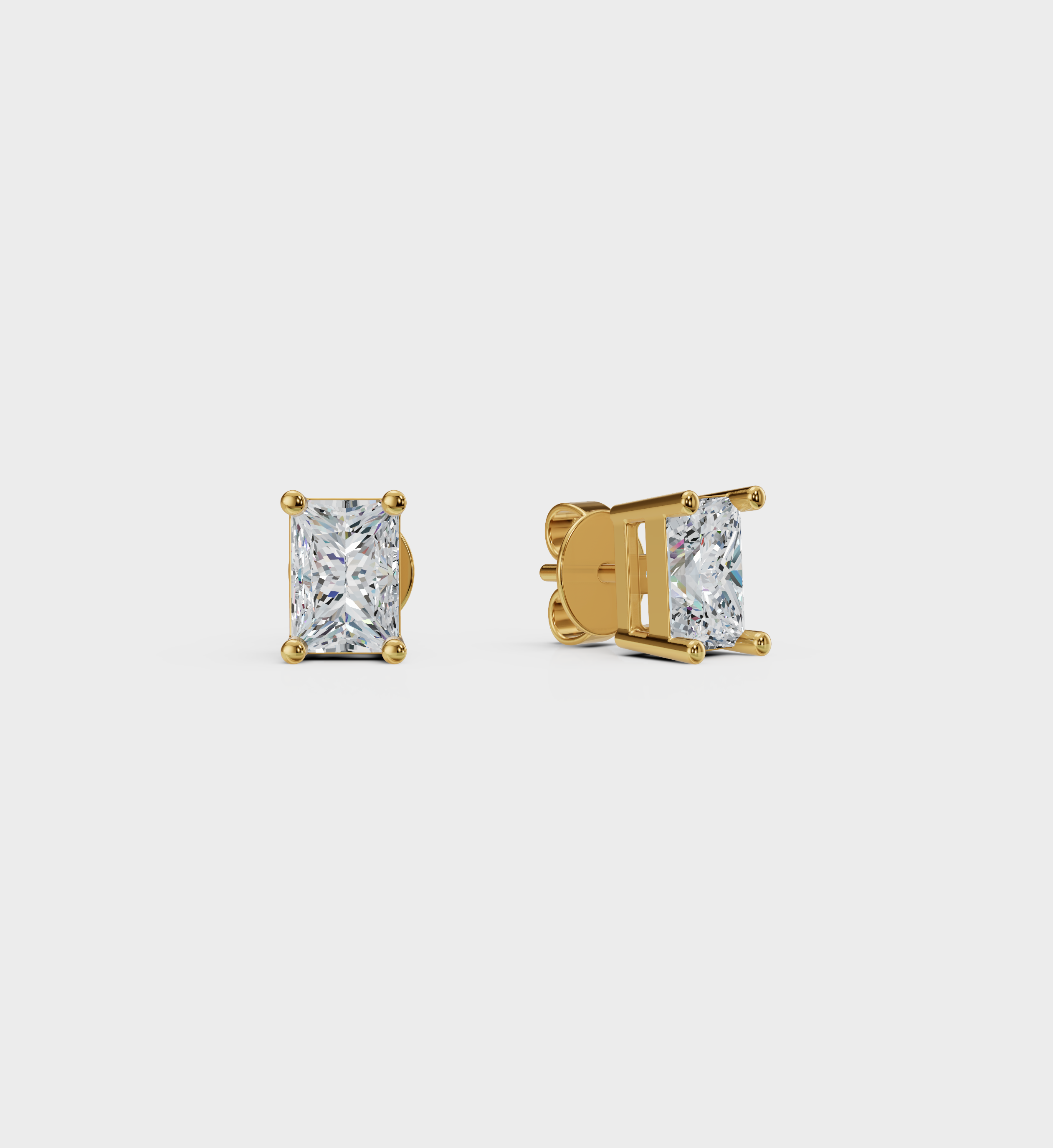 Rectangle Diamond Studs-Studs-Anushka Jain Jewellery