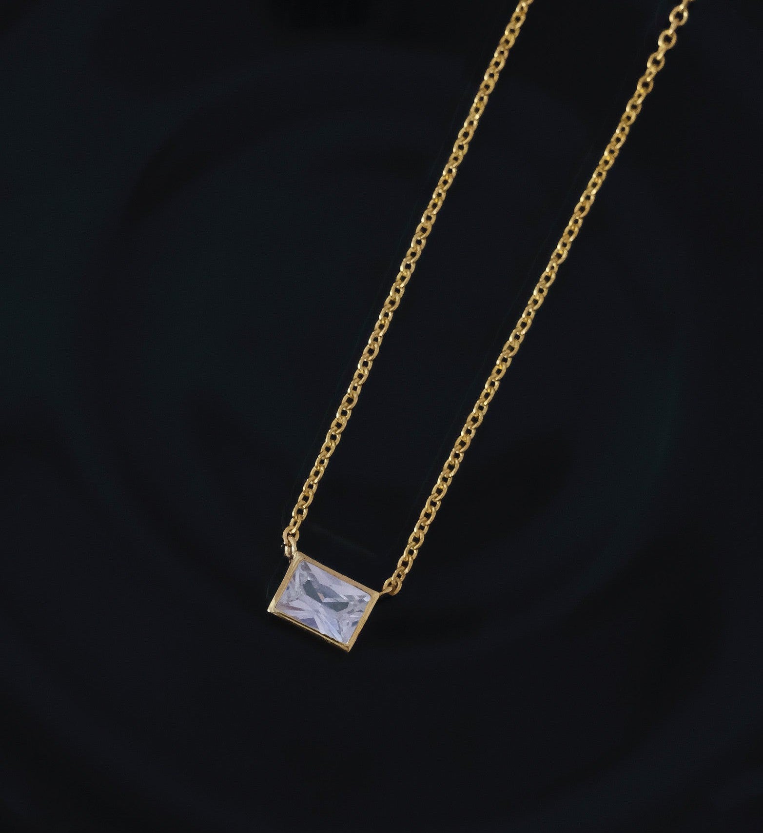 Rectangular Diamond Necklace-Pendants-Anushka Jain Jewellery